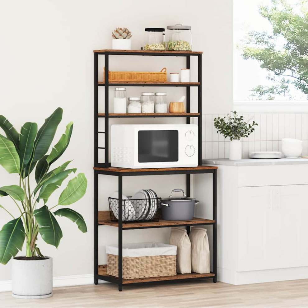 Vidaxl Kitchen Shelf Old Wood 80 X 40 X 168 Cm Engineered Wood