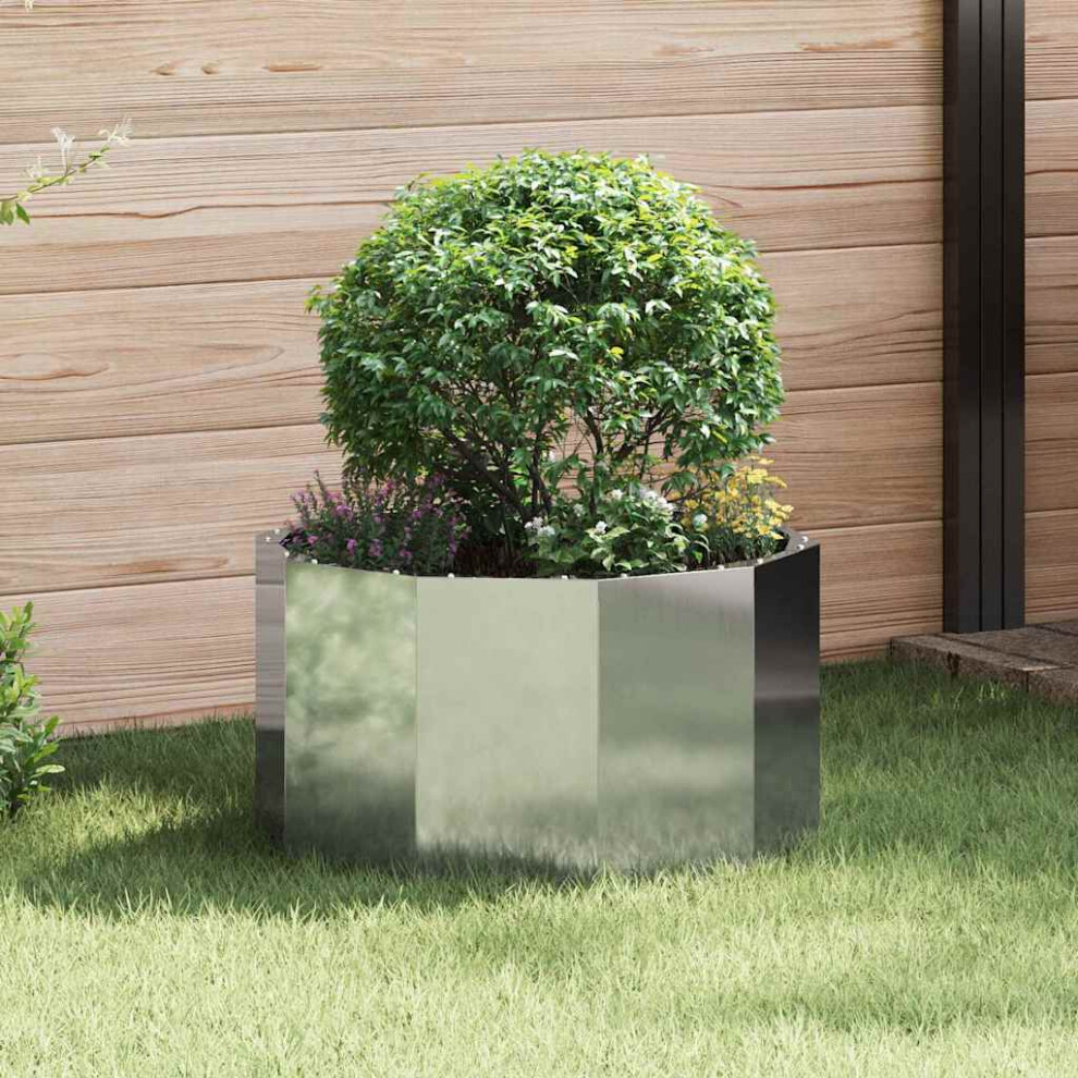 Vidaxl Planter 60 X 60 X 35 Cm Galvanised Steel Silver