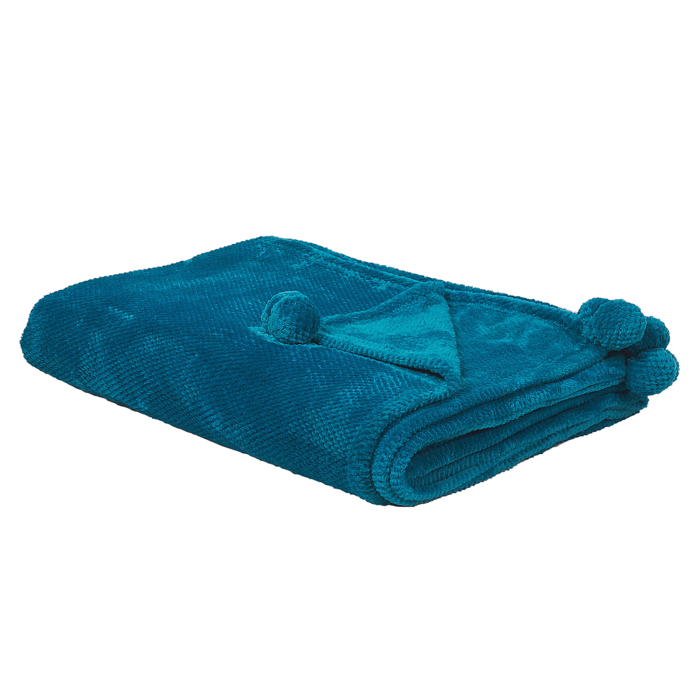 Beliani Blanket Saitler 200 X 220 Cm Turquoise