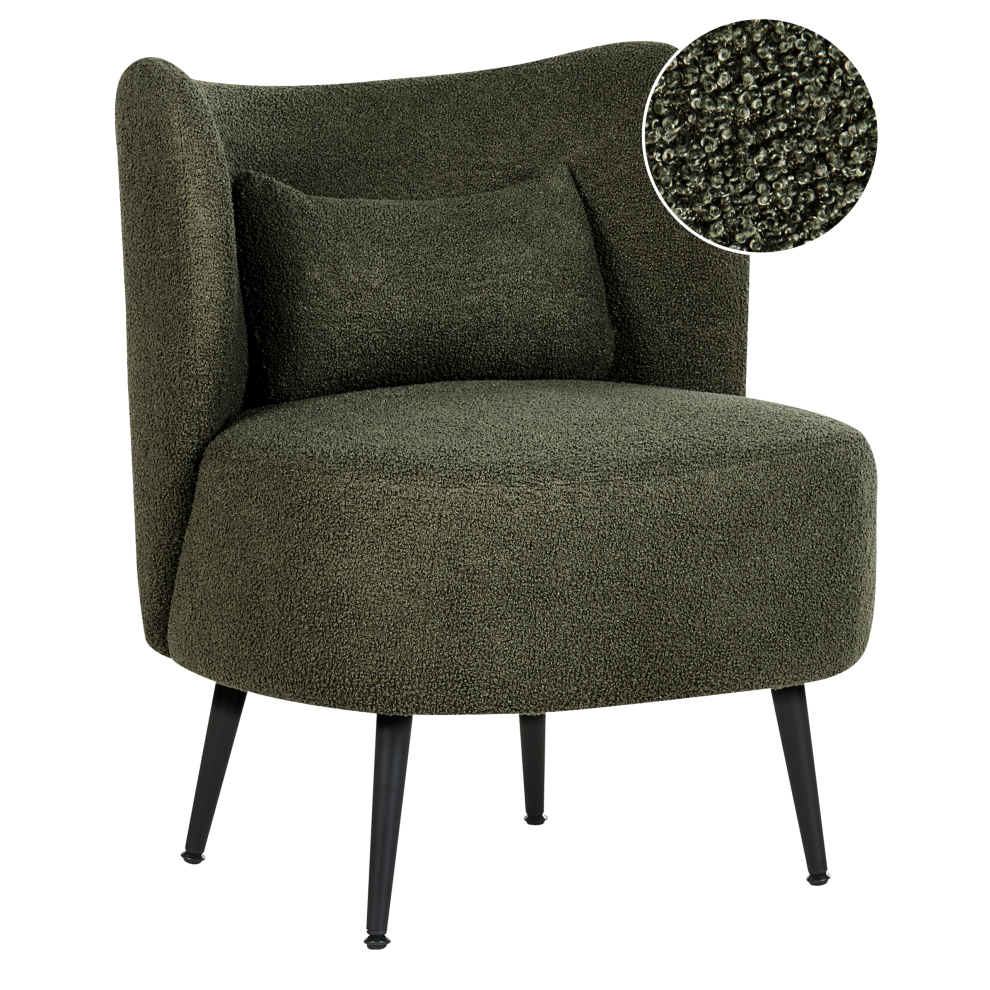 Beliani Armchair Otsby Boucle Dark Green