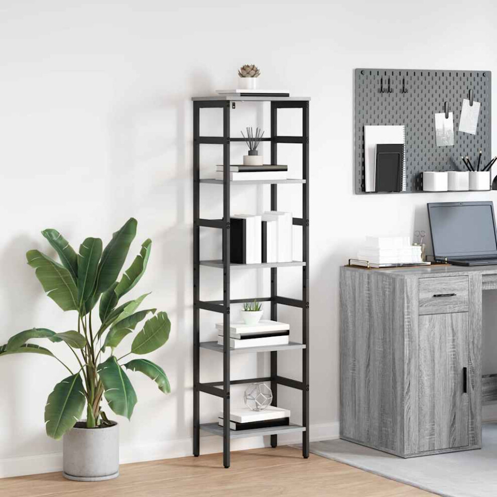 Vidaxl Bookshelf Sonoma 40 X 29.5 X 149 Cm Engineered Wood Grey