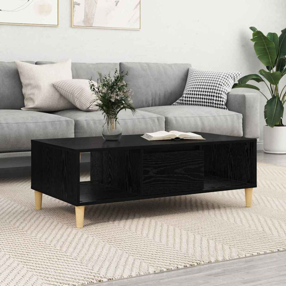 Vidaxl Coffee Table Black Oak 102 X 55 X 35 Cm Engineered Wood Black,Brown