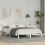 VidaXL vidaXL Bed Frame with Headboard White 135 x 190 cm Solid Pine Wood 1