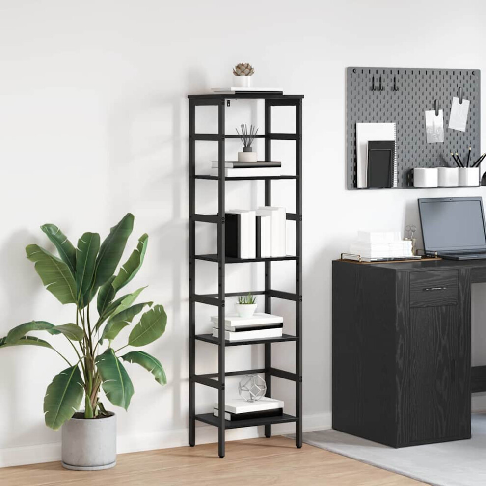 Vidaxl Bookshelf Oak 40 X 29.5 X 149 Cm Engineered Wood Black