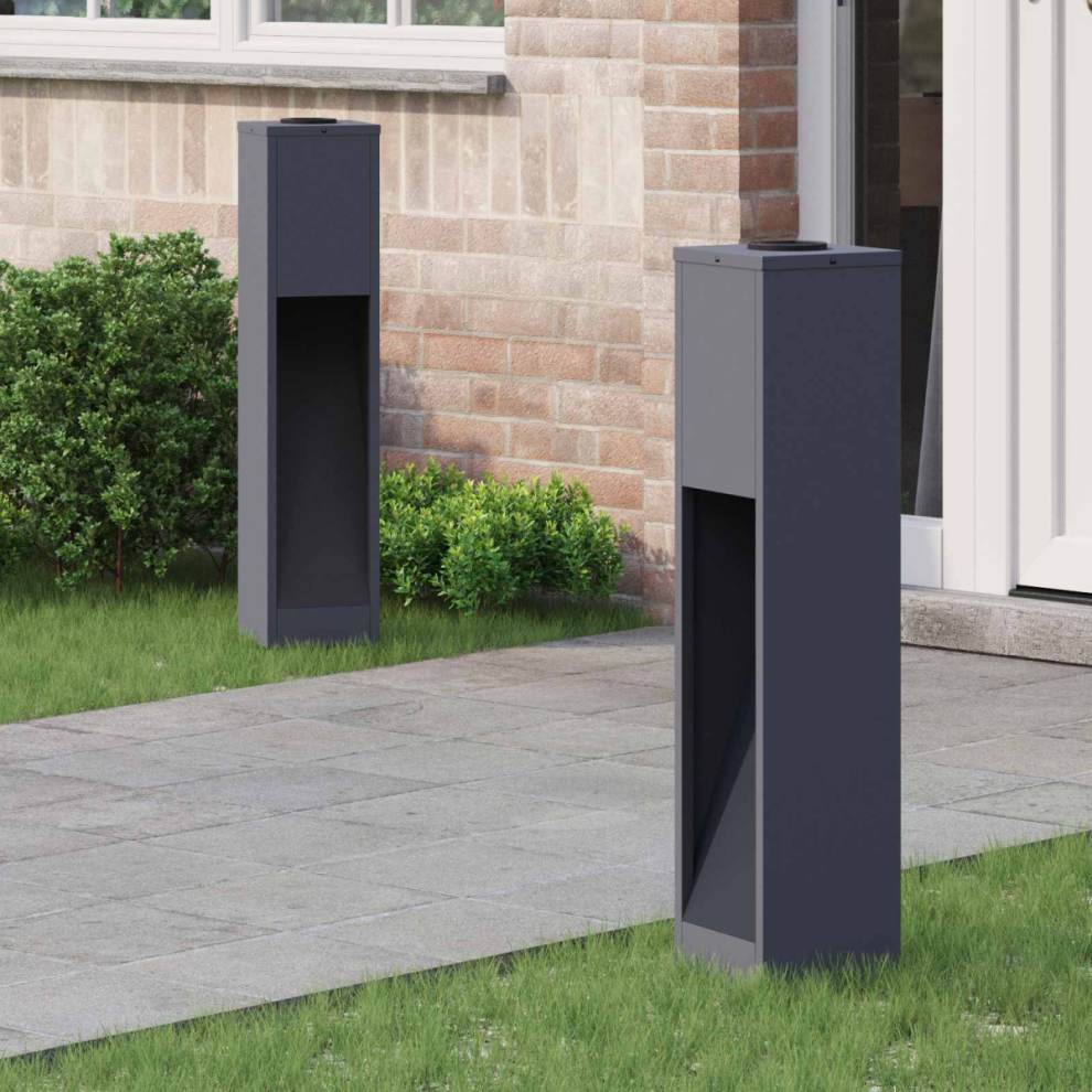 Vidaxl Solar Led Pathway 2 Pcs Cold Rolled Steel Light/Anthracite