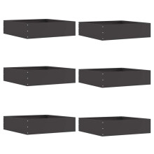 vidaXL Lawn Edging 6 pcs Black 50 x 50 x 13 cm Steel