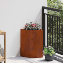 vidaXL Corner Planter Rusty 30 x 30 x 50 cm Weathering steel