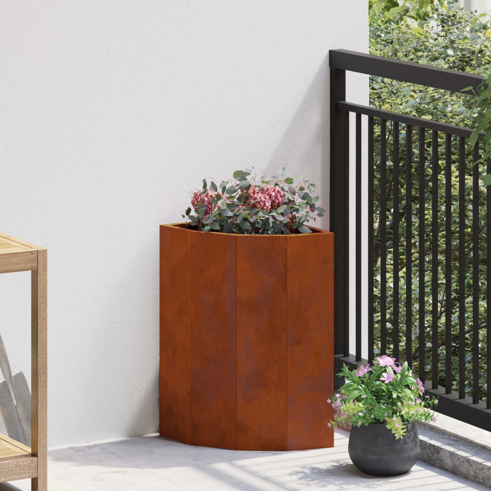 Vidaxl Corner Planter Rusty 30 X 30 X 50 Cm Weathering Steel