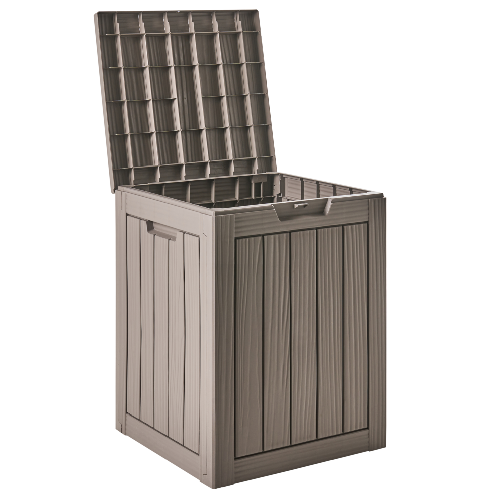 Beliani Storage Box Medellin 46 Cm 43 Cm Taupe