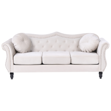 Sofa 3 Seater SKIEN Velvet Light Beige