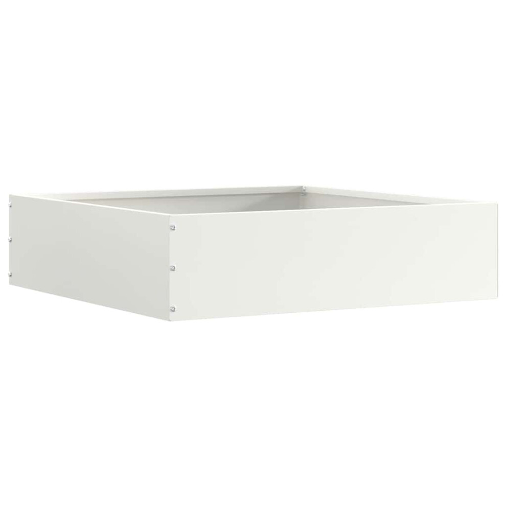 Vidaxl Lawn Edging White 50 X 50 X 13 Cm Steel