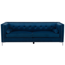 Sofa 3 Seater AVALDSENES Velvet Navy Blue