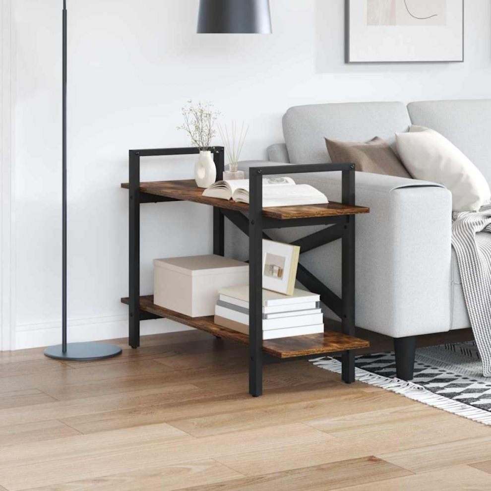 Vidaxl Bookshelf Smoked Oak 100 X 33.5 X 64 Cm Engineered Wood