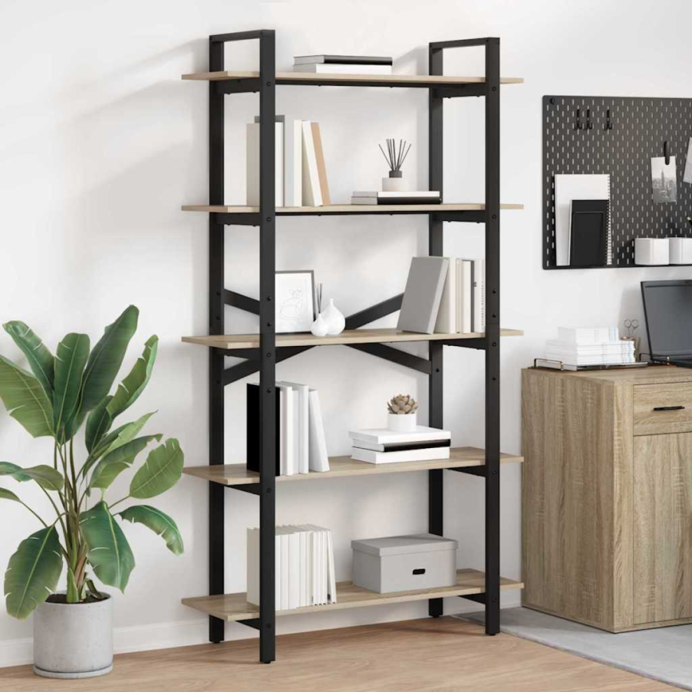 Vidaxl Bookshelf Sonoma Oak 100 X 33.5 X 178 Cm Engineered Wood