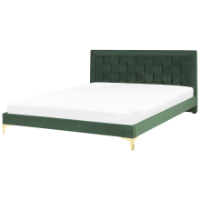 Bed Velvet LIMOUX 180 x 200 cm (EU Super King) Dark Green