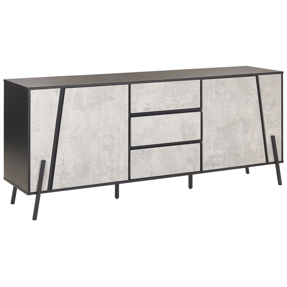 Beliani 2 Door Sideboard Blackpool Grey Concrete Effect
