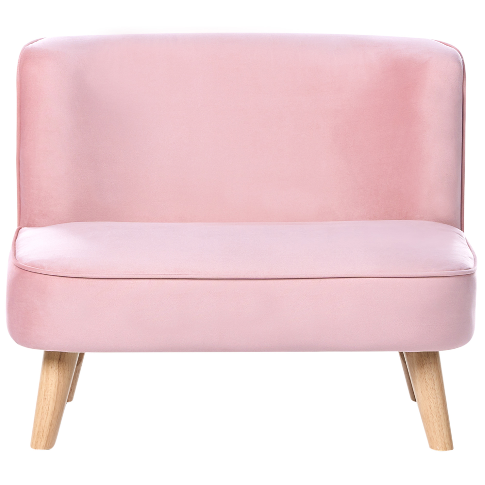 Beliani Kids Sofa Risby Velvet Pink