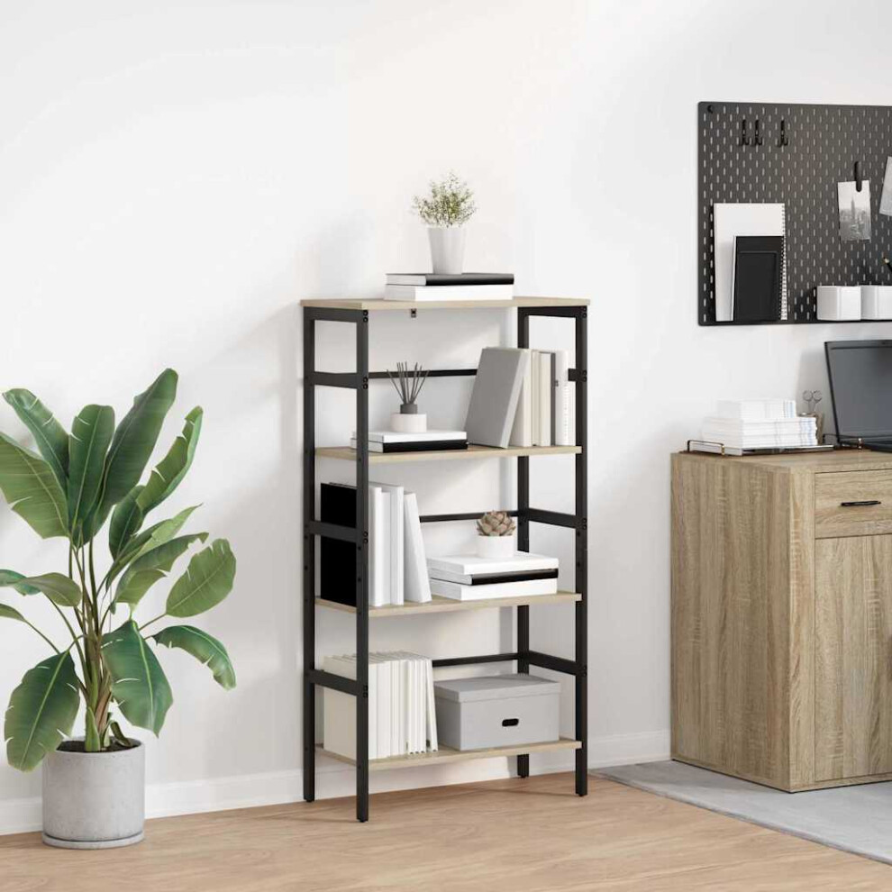 Vidaxl Bookshelf Sonoma Oak 60 X 29.5 X 115 Cm Engineered Wood