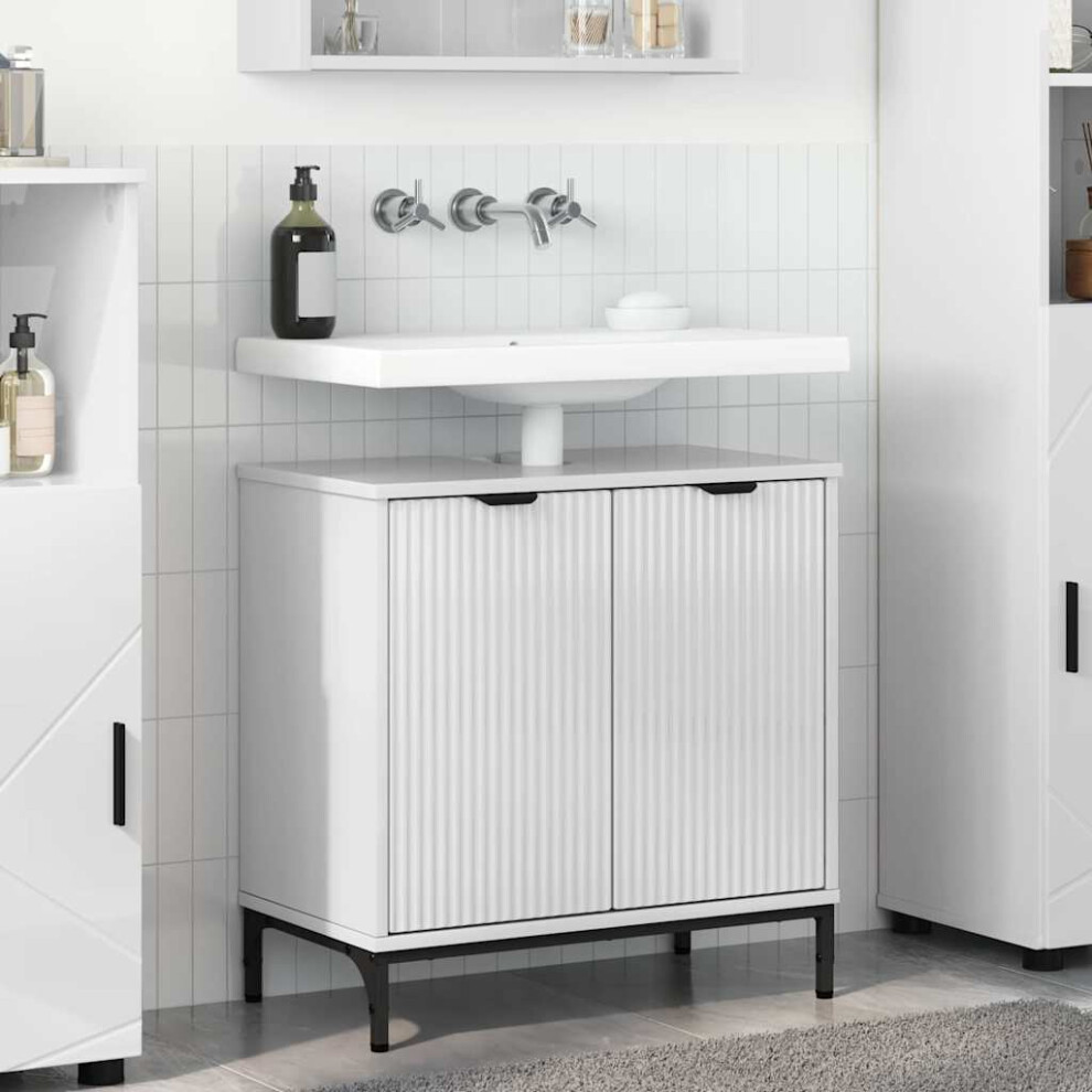 Vidaxl Bathroom Sink Cabinet High Gloss 60.5 X 33.5 X 61 Cm White