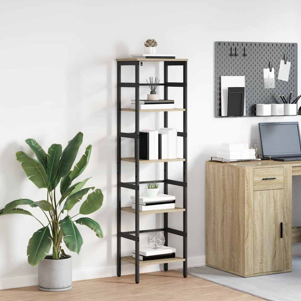 Vidaxl Bookshelf Sonoma Oak 40 X 29.5 X 149 Cm Engineered Wood
