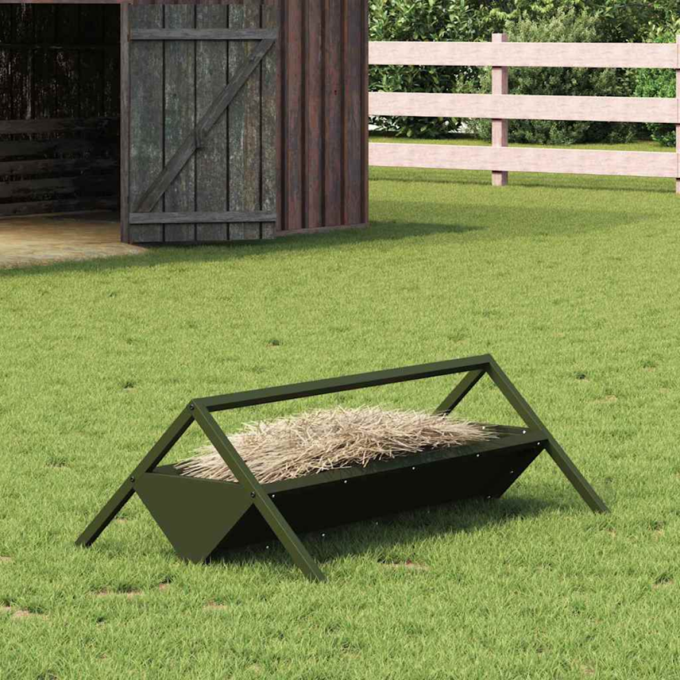 Vidaxl Livestock Feeding Trough Olive 111 X 76 X 38 Cm Green