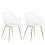 Beliani Set of 2 Dining Chairs NASHUA White 1