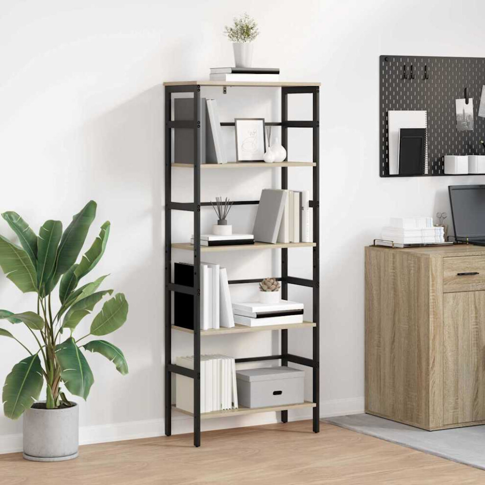 Vidaxl Bookshelf Sonoma Oak 60 X 29.5 X 149 Cm Engineered Wood