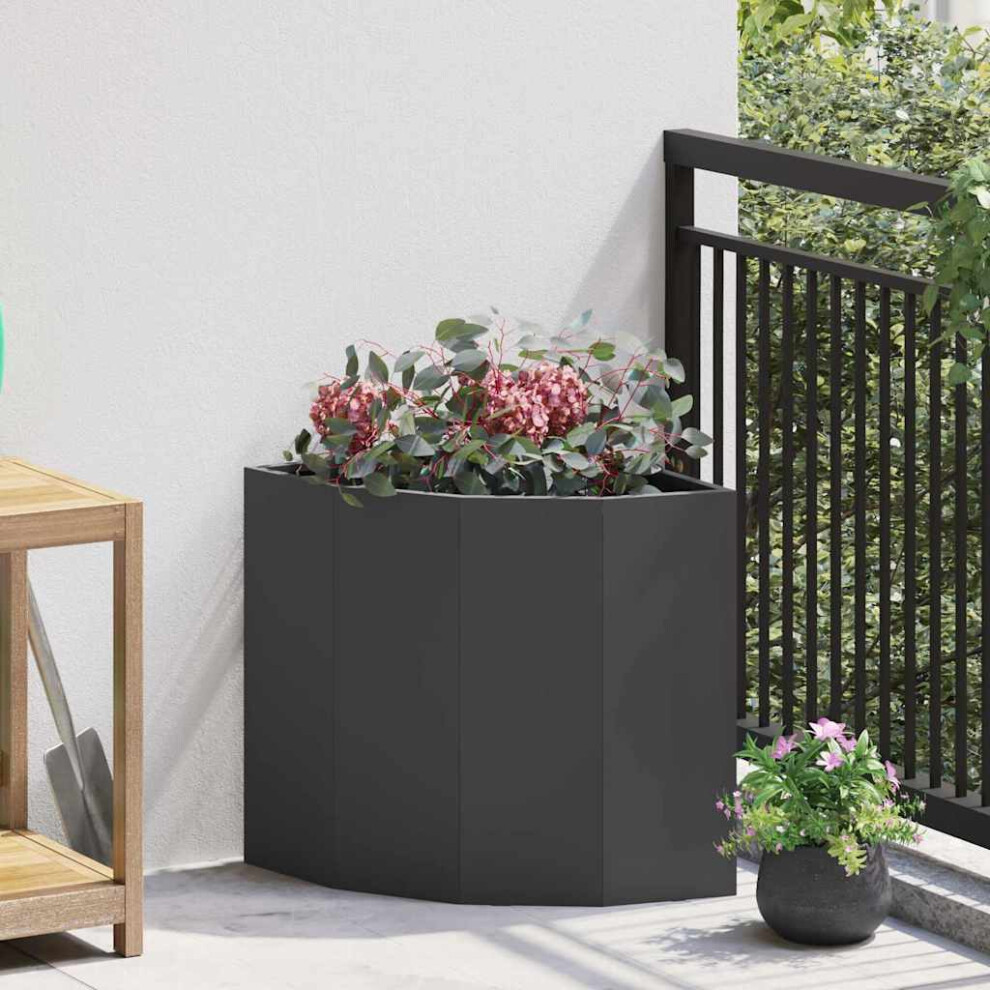 Vidaxl Corner Planter 45 X 45 X 50 Cm Steel Black