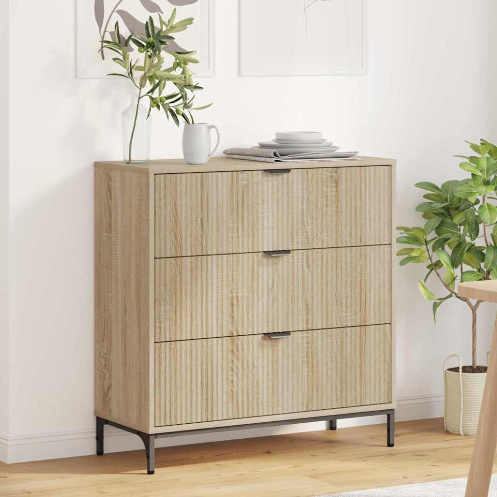 Vidaxl Sideboard Sonoma Oak 79.5 X 33 X 82 Cm Engineered Wood