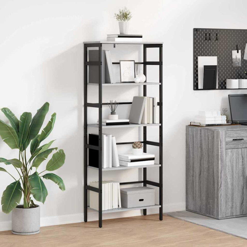 Vidaxl Bookshelf Sonoma 60 X 29.5 X 149 Cm Engineered Wood Grey