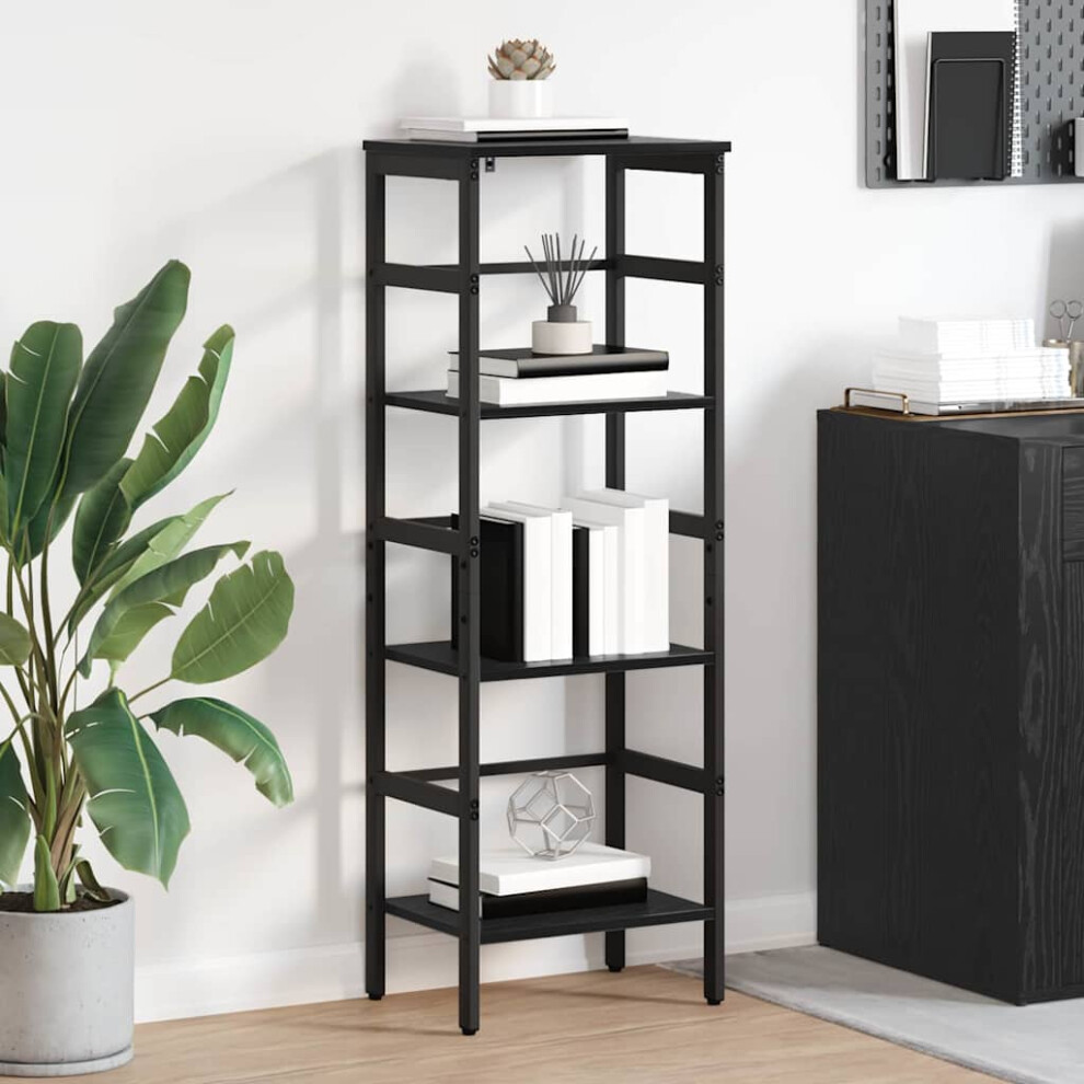 Vidaxl Bookshelf Oak 40 X 29.5 X 115 Cm Engineered Wood Black