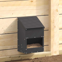 vidaXL Chicken Feeder Black 21 x 16 x 33 cm Cold-Rolled Steel