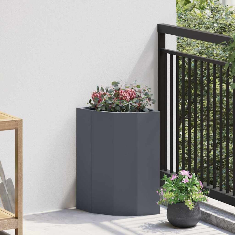 Vidaxl Corner Planter 30 X 30 X 50 Cm Steel Anthracite