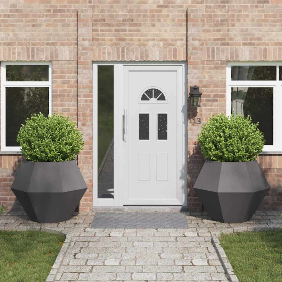 Vidaxl Planter 2 Pcs 100 X 100 X 80 Cm Steel Black