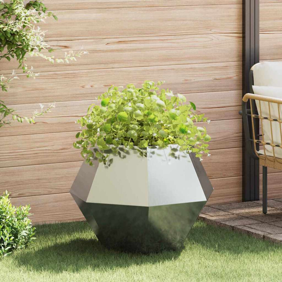 Vidaxl Planter 75 X 75 X 60 Cm Galvanised Steel Silver