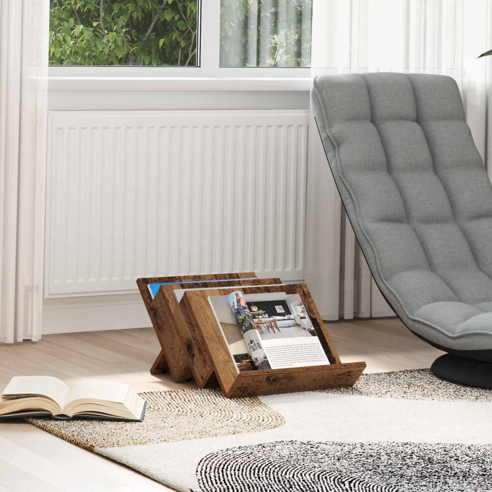 Vidaxl Magazine Rack Old Wood 53 X 40 X 28.5 Cm Engineered Wood