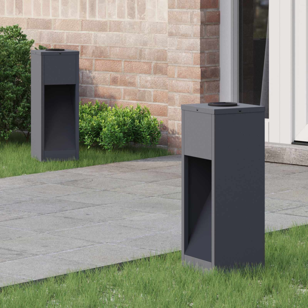 Vidaxl Solar Led Pathway 2 Pcs Cold Rolled Steel Light/Anthracite