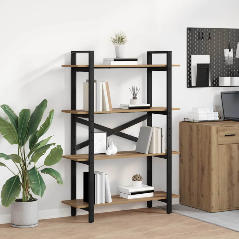 Vidaxl Bookshelf Artisan Oak 100 X 33.5 X 140 Cm Engineered Wood