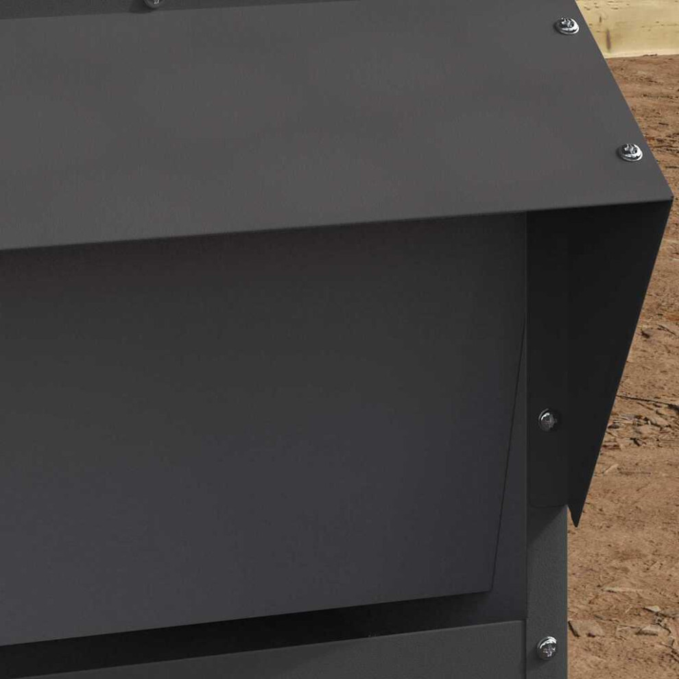 Vidaxl Chicken Feeder Black 40.5 X 45 X 41 Cm Cold-Rolled Steel