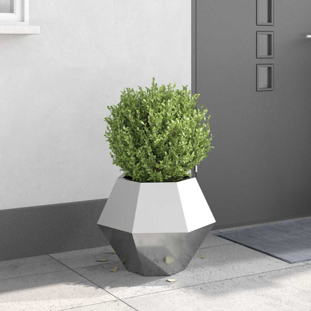 Vidaxl Planter 50 X 50 X 40 Cm Galvanised Steel Silver