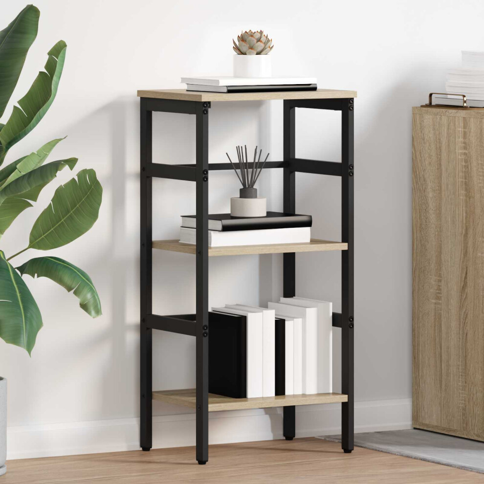 Vidaxl Bookshelf Sonoma Oak 40 X 29.5 X 81 Cm Engineered Wood