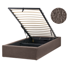 Ottoman Bed without Headboard DINAN Boucle Taupe 90 x 200 cm (EU Single)