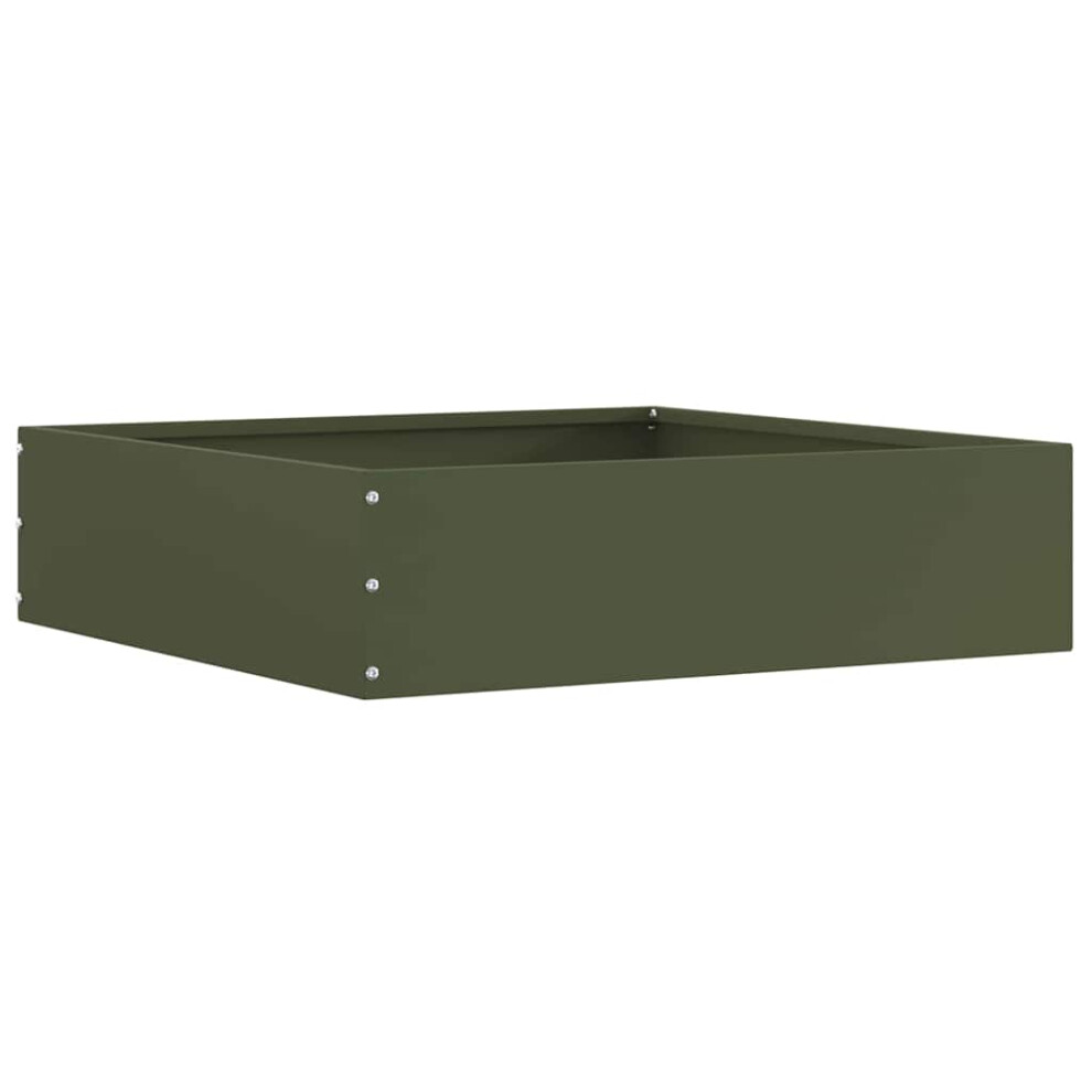 Vidaxl Lawn Edging Olive Green 50 X 50 X 13 Cm Steel