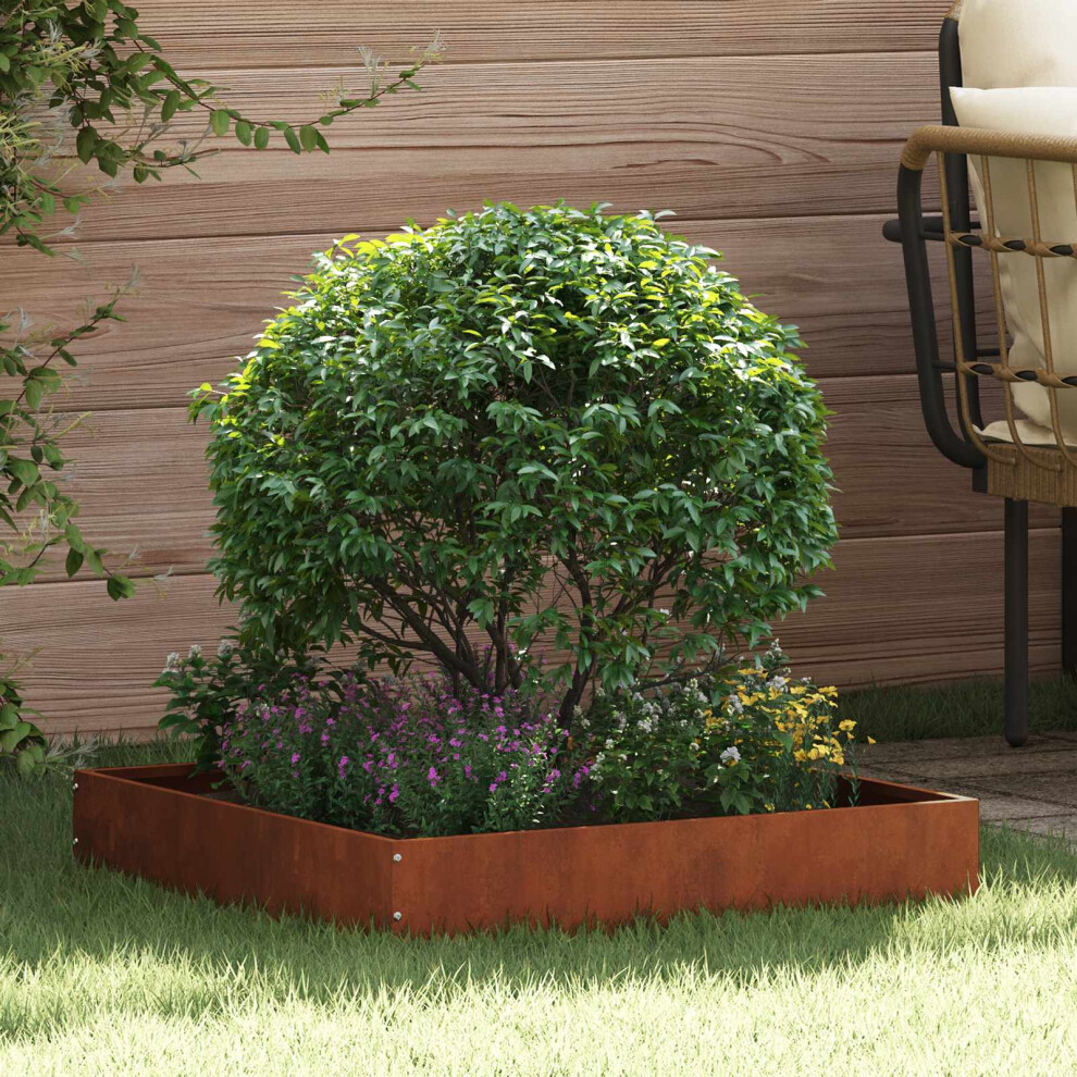 Vidaxl Lawn Edging 6 Pcs Rusty 60 X 60 X 13 Cm Weathering Steel