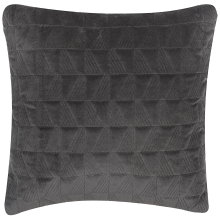 Throw Cushion LALAM Cotton 45 x 45 cm Grey Chevron Pattern