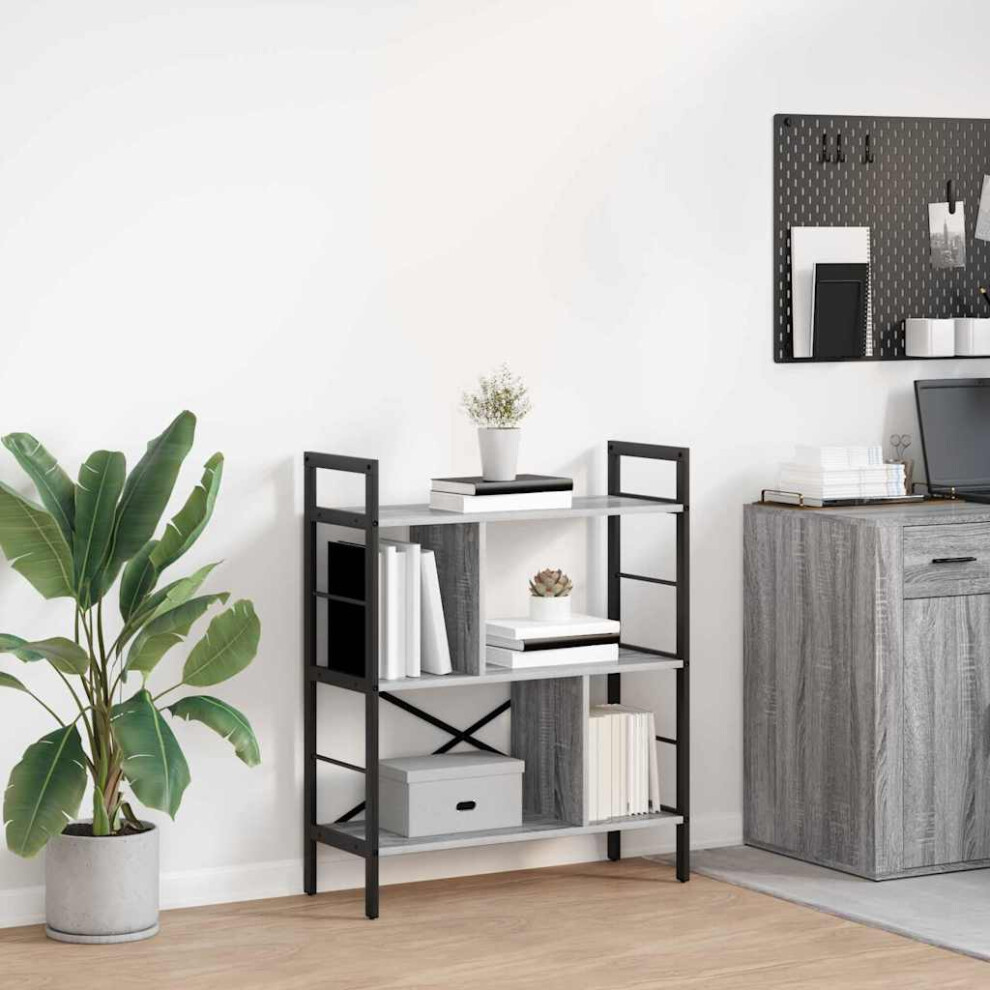 Vidaxl Bookshelf Sonoma 75 X 30 X 91 Cm Engineered Wood Grey