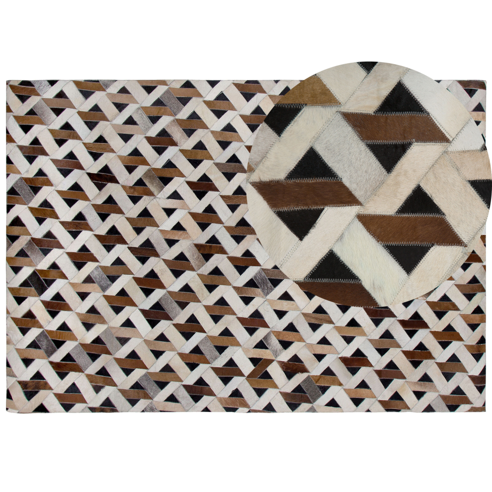 Beliani Rug Tuglu Brown 160 X 230 Cm Leather