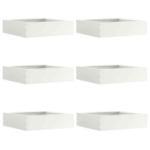 vidaXL Lawn Edging 6 pcs White 50 x 50 x 13 cm Steel