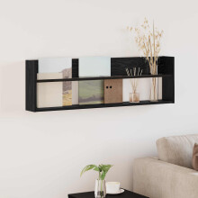 vidaXL Magazine Rack Black Oak 100 x 12 x 30 cm Engineered Wood