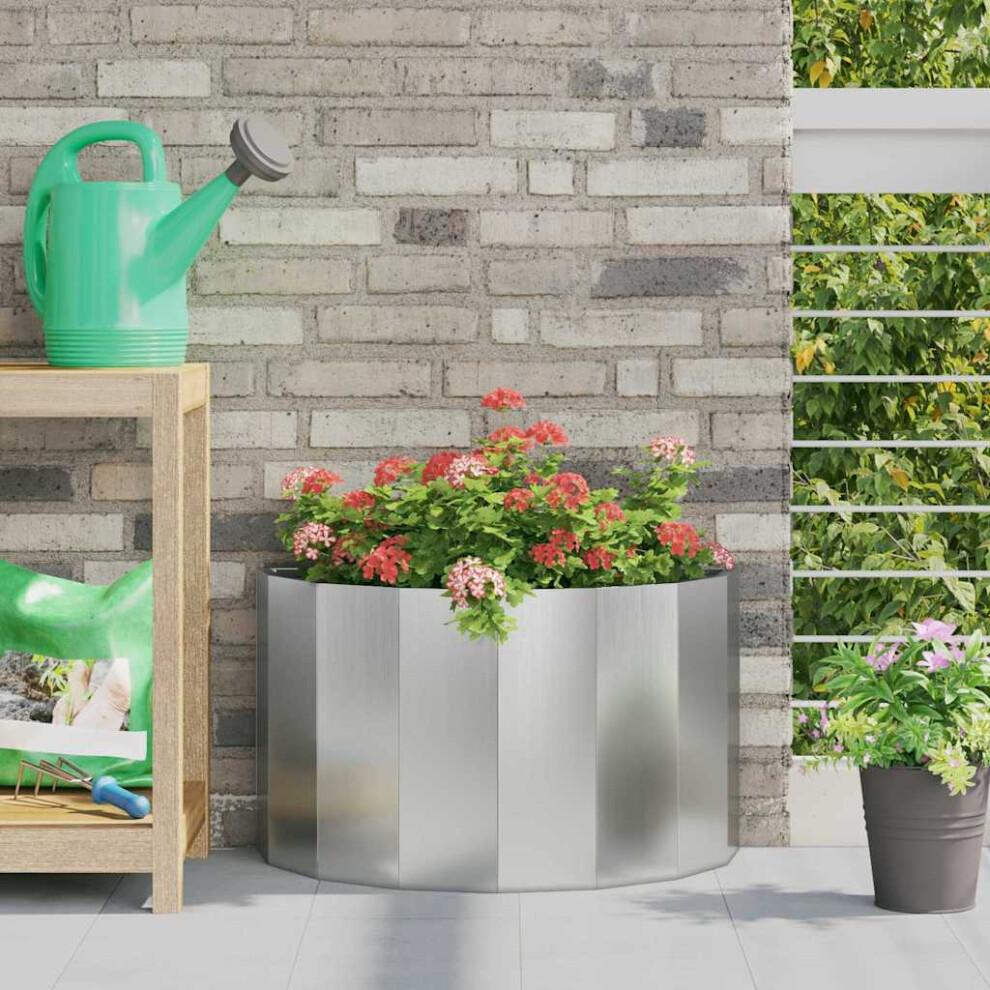 Vidaxl Planter 60 X 30 X 35 Cm Galvanised Steel Silver